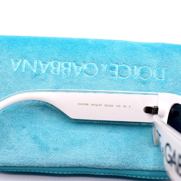 NEW DOLCE&GABBANA DG6186 331287 WHITE DARK GREY LENS AUTHENTIC SUNGLASSES - Picture 15 of 15